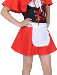 Roodkapje Jurk,schort,cape Met Muts