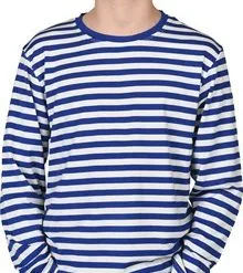 Gestreept Shirt Blau/wit