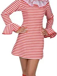 Jurk Strepen Rood / Wit