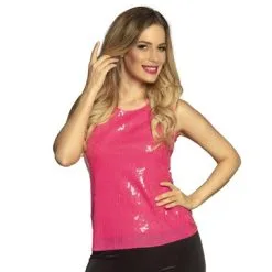 Top Pailletten Pink