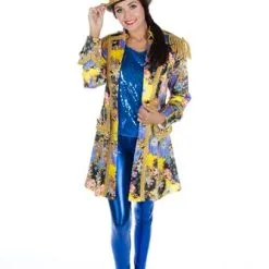 Jas Bloemen Paars-goud