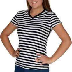 T-Shirt Gestreept Girlie Zwart/wit