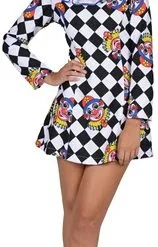 Jurk Clownshoofd Zwart,wit