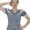Tirolerblouse Oktoberfeest Zwart/wit