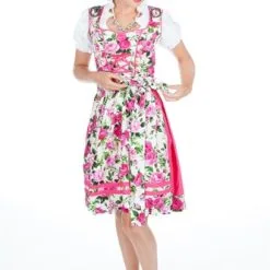 Dirndl Bloemen Tanja Katoen Oktoberfeest ( Jurk,schort )