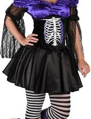 Jurk Skelet Paars/zwart