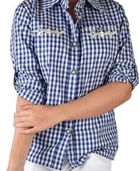 Tirolerblouse Blauw/wit