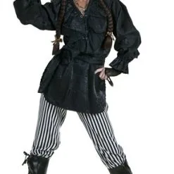 Piratenblouse Zwart 2-dlg