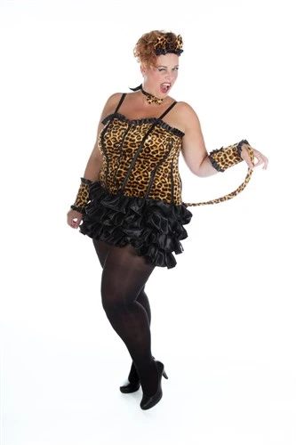 Sexy Tijgerkatje (jurk, Vlinderdas, Diadeem, Manchetten) - Afbeelding 3