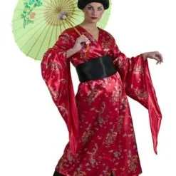 Japanse (rood) 3dlg (broek/kimono/sjerp)