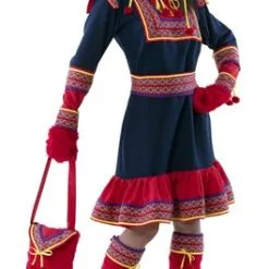 Laplandse 5-dlg (jurk, Ceintuur, Muts, Hanschoenen, Beenwarmers)