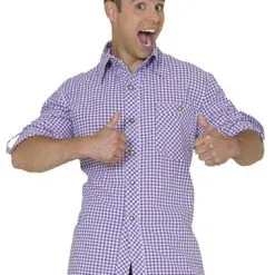 Tirolerhemd Oktoberfeest Paars/wit