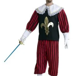 Musketier Rood/zwart (bovendeel Met Kraag/broek)