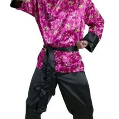 Japanner (cerise) 3-dlg (broek / Blouse / Ceintuur)