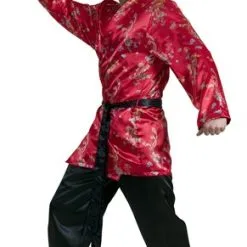 Japanner (rood)3-dlg (broek/blouse/ceintuur)