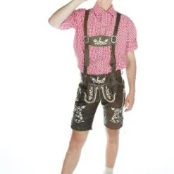 Lederhose Oktoberfeest Bruin Echt Leer Met Borduursel