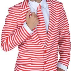 Jas Strepen Rood/wit Slim Fit