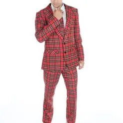 Broek Rood Geruit Slim Fit